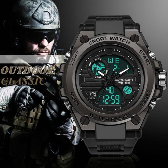 KXAITO Men's Sports Outdoor Waterproof Military Date Multi Function LED Watch - Picture 2 of 11